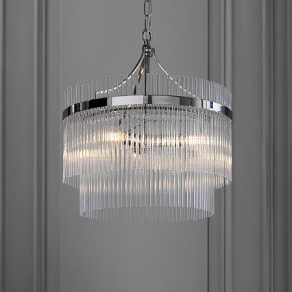 Endon 104113 - Lampadario a sospensione con catena MARIETTA 3xE14/7W/230V, finitura cromata lucida