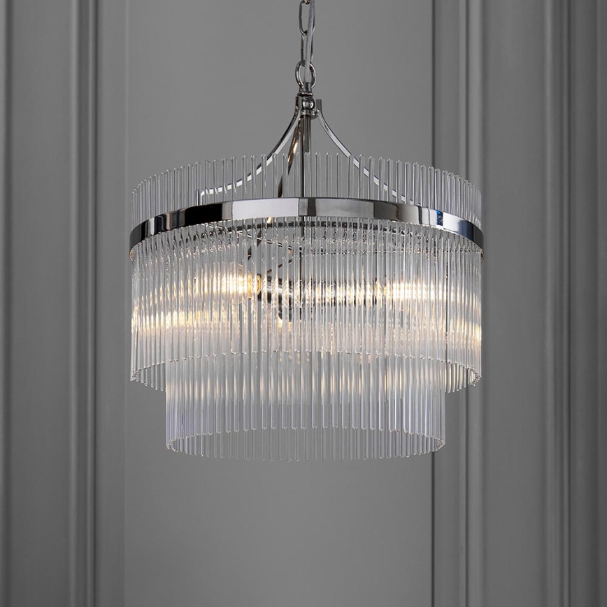 Endon 104113 - Lampadario a sospensione con catena MARIETTA 3xE14/7W/230V, finitura cromata lucida