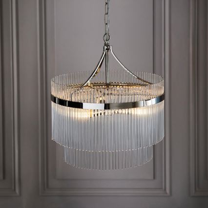 Endon 104113 - Lampadario a sospensione con catena MARIETTA 3xE14/7W/230V, finitura cromata lucida