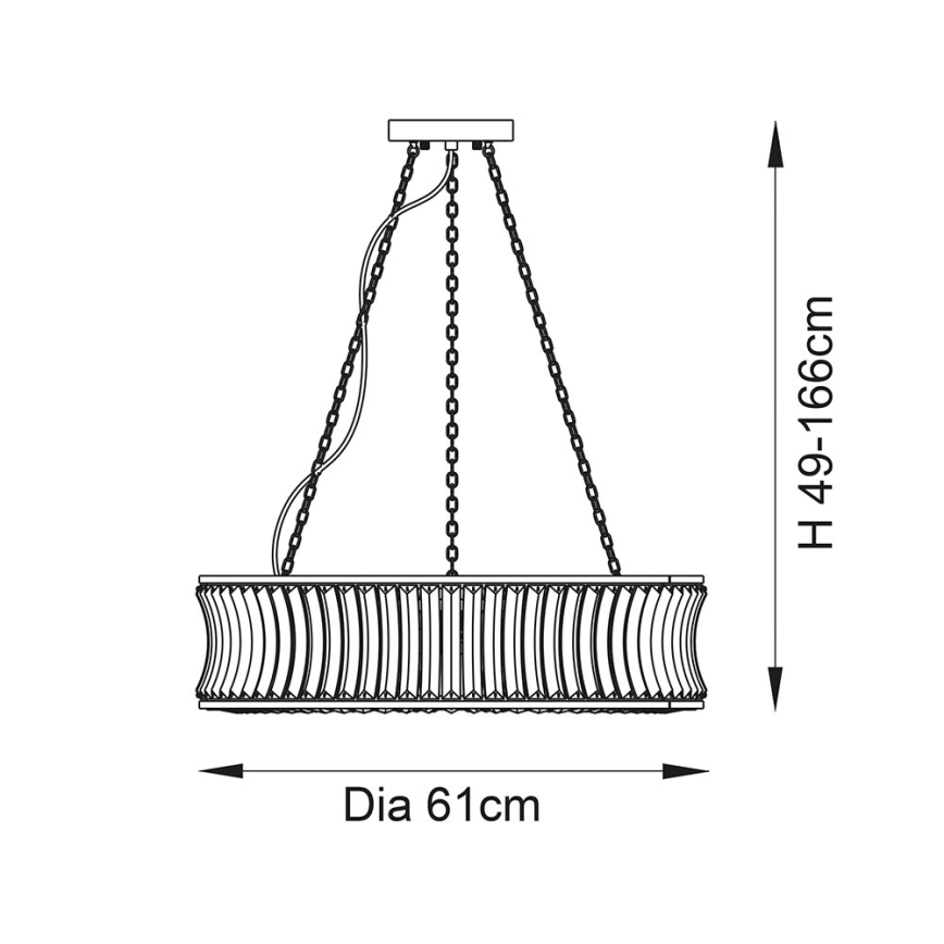 Endon 104528 - Lampadario con catena 6xE14/6W/230V cromo lucido