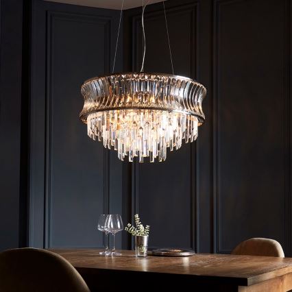 Endon 104530 - Lampadario con catena 9xE14/6W/230V, cromo lucido