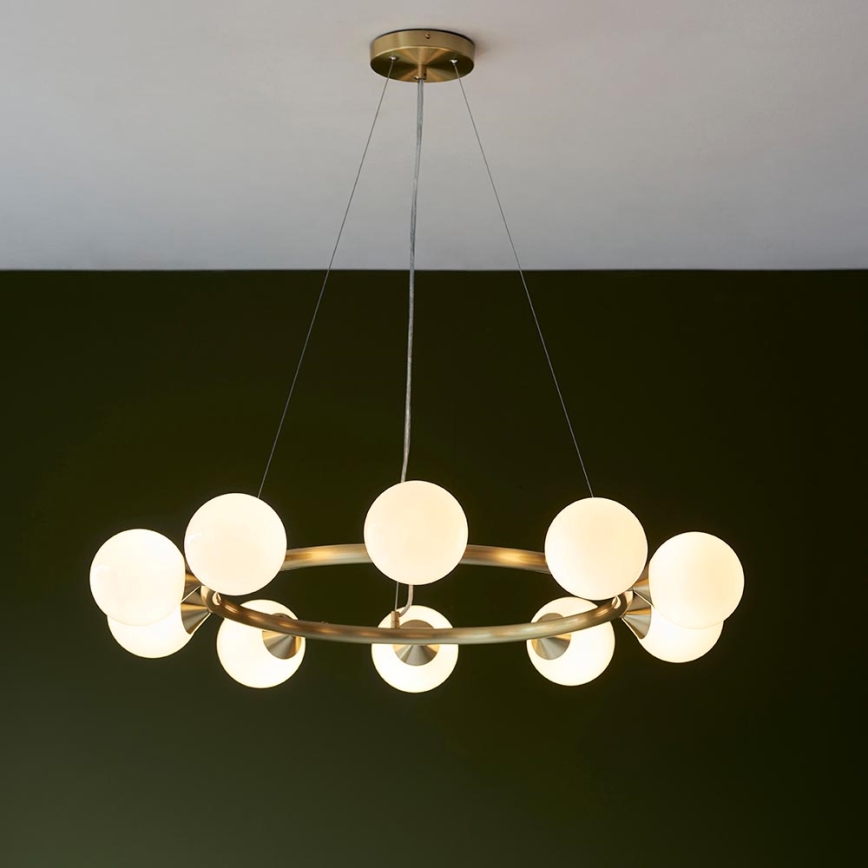 Endon 106008 - Lampadario sospeso con cavo OTIS 10xG9/3W/230V dorato