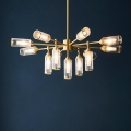 Endon 106256 - Lampadario a sospensione con supporto rigido TOUR 13xG9/3W/230V ottone