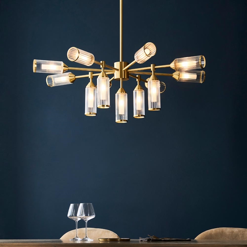Endon 106256 - Lampadario a sospensione con supporto rigido TOUR 13xG9/3W/230V ottone