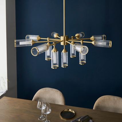Endon 106256 - Lampadario a sospensione con supporto rigido TOUR 13xG9/3W/230V ottone