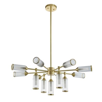 Endon 106256 - Lampadario a sospensione con supporto rigido TOUR 13xG9/3W/230V ottone