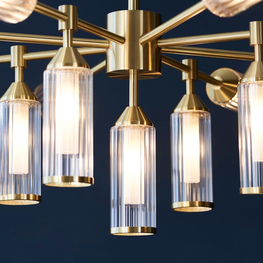 Endon 106256 - Lampadario a sospensione con supporto rigido TOUR 13xG9/3W/230V ottone