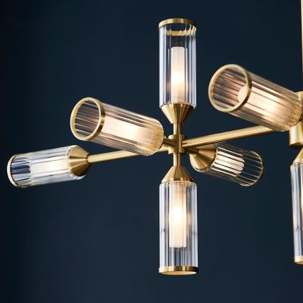 Endon 106256 - Lampadario a sospensione con supporto rigido TOUR 13xG9/3W/230V ottone