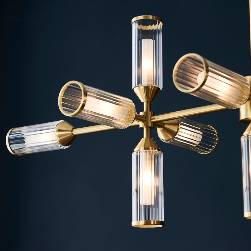 Endon 106256 - Lampadario a sospensione con supporto rigido TOUR 13xG9/3W/230V ottone