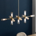 Endon 106259 - Lampadario a sospensione con supporto rigido TOUR 13xG9/3W/230V ottone