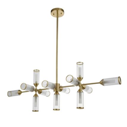 Endon 106259 - Lampadario a sospensione con supporto rigido TOUR 13xG9/3W/230V ottone