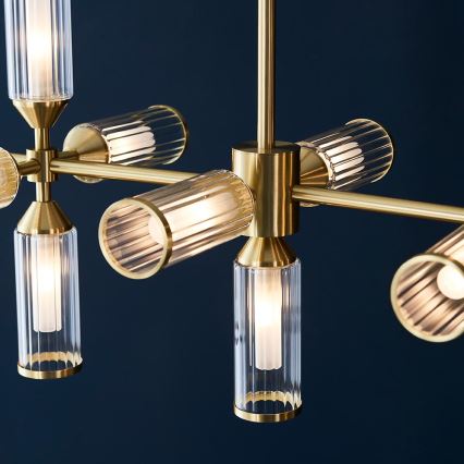 Endon 106259 - Lampadario a sospensione con supporto rigido TOUR 13xG9/3W/230V ottone