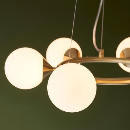 Endon 106390 - Lampadario sospeso su cavo OTIS 6xG9/3W/230V dorato