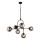 Endon 106661 - Lampadario a stelo ONTARIO 6xE14/7W/230V nero/nero fumé