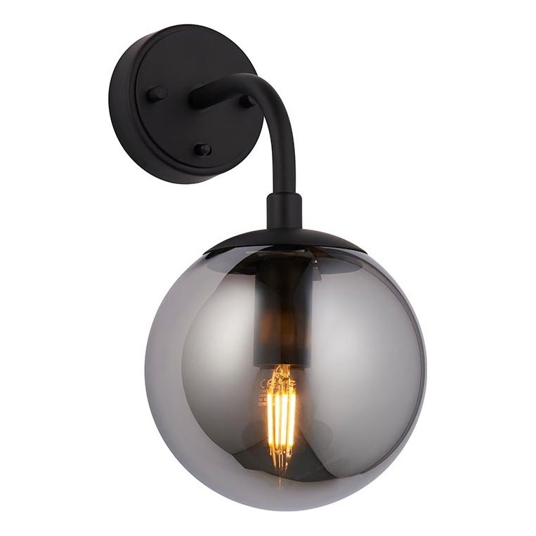 Endon 106664 - Applique ONTARIO 1xE14/7W/230V nero/fumé