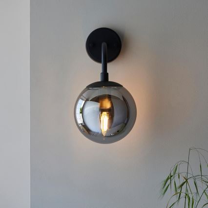 Endon 106664 - Applique ONTARIO 1xE14/7W/230V nero/fumé