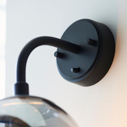 Endon 106664 - Applique ONTARIO 1xE14/7W/230V nero/fumé