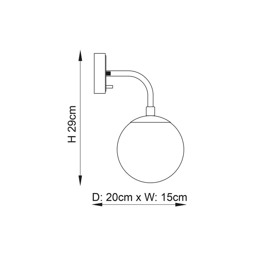 Endon 106664 - Applique ONTARIO 1xE14/7W/230V nero/fumé