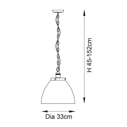 Endon 106895 - Lampadario a catena HANSEN 1xE27/10W/230V in rame
