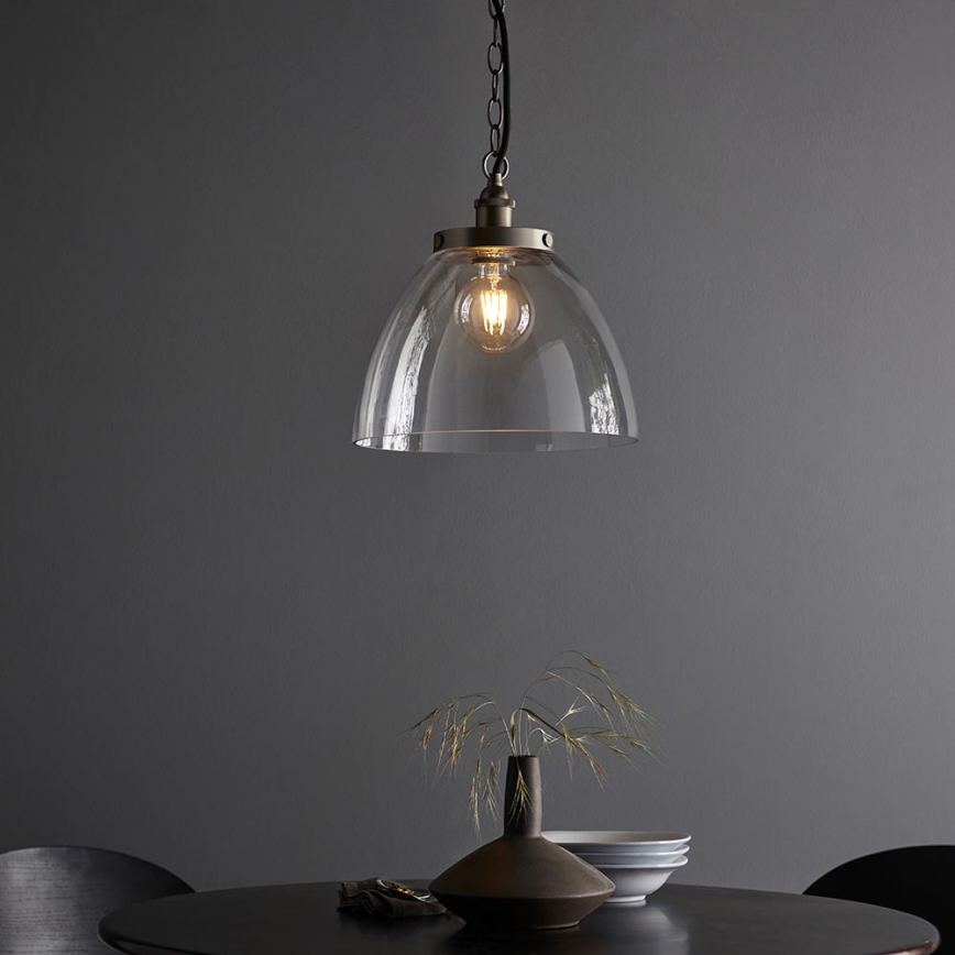 Endon 106896 - Lampadario a catena HANSEN 1xE27/10W/230V cromo opaco