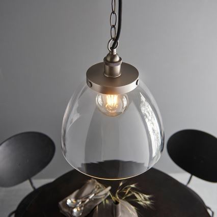 Endon 106896 - Lampadario a catena HANSEN 1xE27/10W/230V cromo opaco
