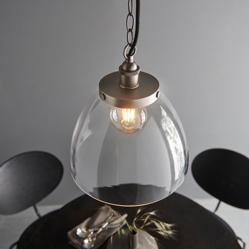 Endon 106896 - Lampadario a catena HANSEN 1xE27/10W/230V cromo opaco