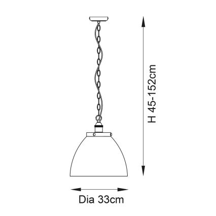 Endon 106896 - Lampadario a catena HANSEN 1xE27/10W/230V cromo opaco