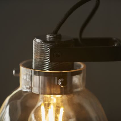 Endon 107012 - Lampada da tavolo URBAN 1xE27/10W/230V nero/nero fumé