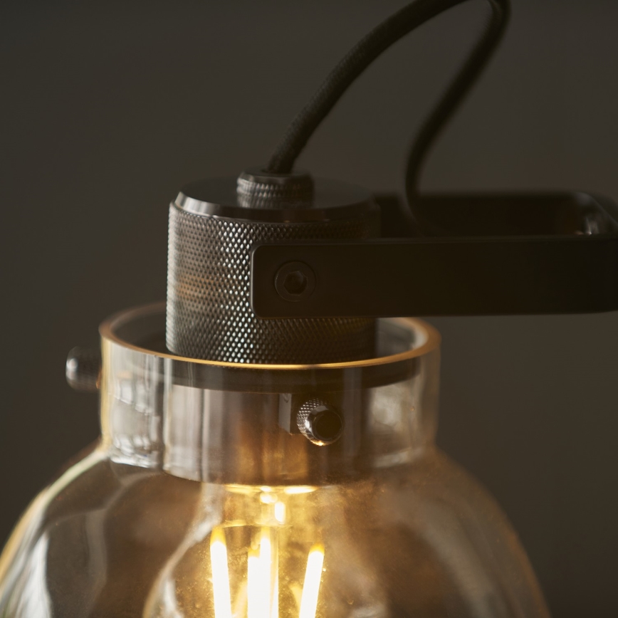 Endon 107012 - Lampada da tavolo URBAN 1xE27/10W/230V nero/nero fumé