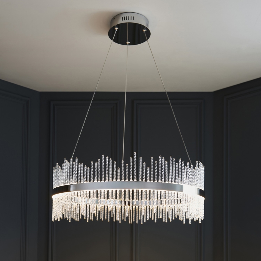 Endon 107108 - Lampadario LED a sospensione su cavo, 56W/230V, 3000K, cromo lucido