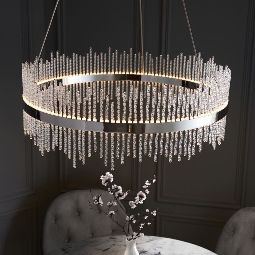 Endon 107108 - Lampadario LED a sospensione su cavo, 56W/230V, 3000K, cromo lucido