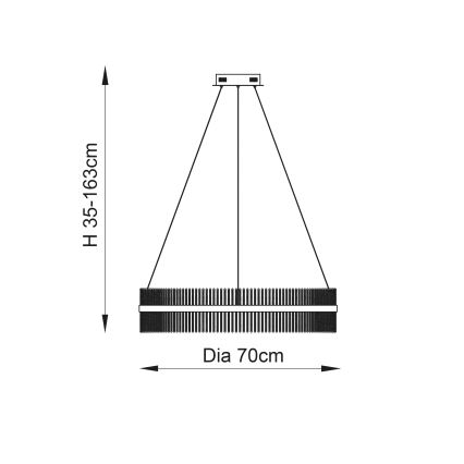 Endon 107108 - Lampadario LED a sospensione su cavo, 56W/230V, 3000K, cromo lucido