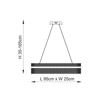 Endon 107109 - Lampadario LED a sospensione con cavo, 47W, 230V, 3000K, cromo lucido