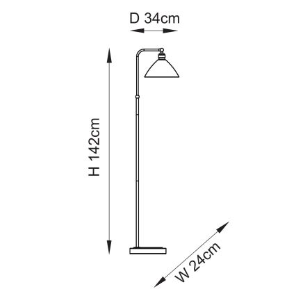 Endon 107609 - Lampada da terra 1xE27/10W/230V ottone