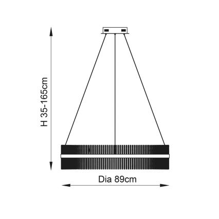 Endon 107672 - Lampadario LED dimmerabile a sospensione con cavo ADRIEL LED/83W/230V 3000K Ø 89 cm oro/trasparente