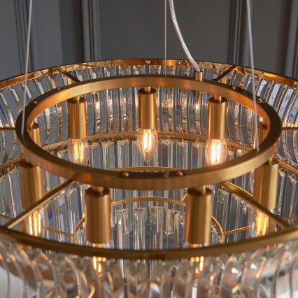 Endon 107785 - Lampadario a sospensione su cavi 9xE14/6W/230V oro