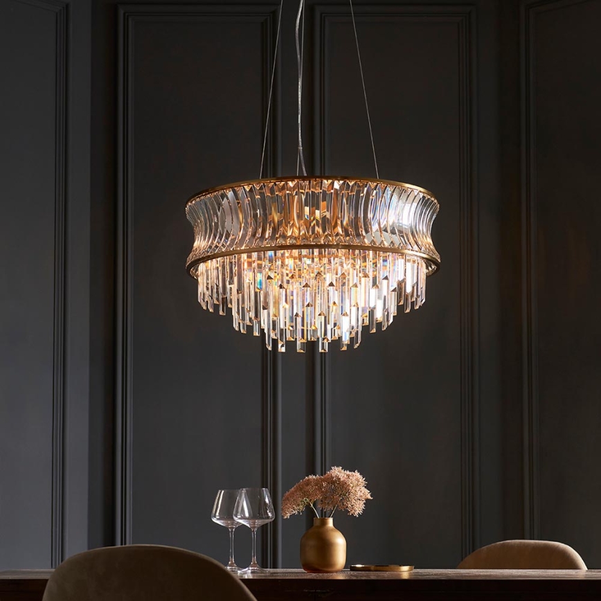 Endon 107785 - Lampadario sospeso a cavo 9x E14/6W/230V, ottone