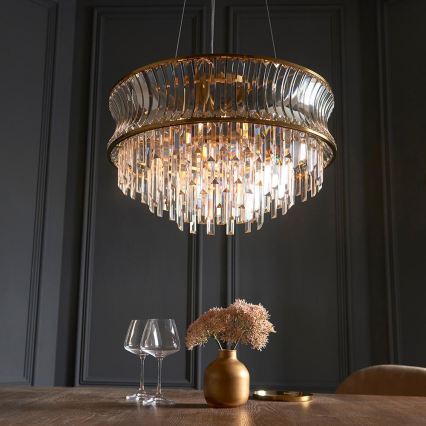 Endon 107785 - Lampadario sospeso a cavo 9x E14/6W/230V, ottone