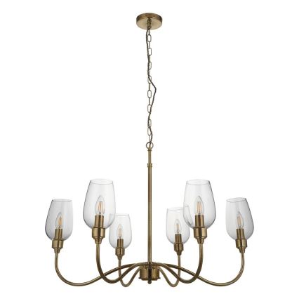 Endon 107791 - Lampadario a catena 6xE14/6W/230V in ottone