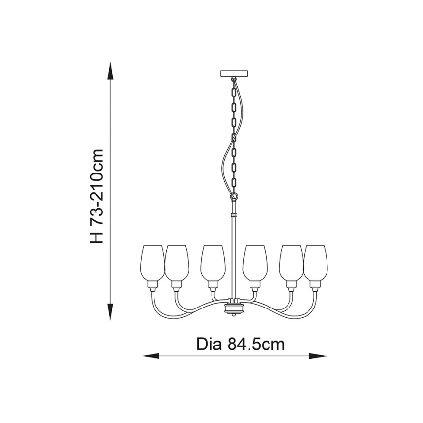 Endon 107791 - Lampadario a catena 6xE14/6W/230V in ottone