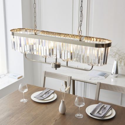 Endon 109058 - Lampadario a catena 4xE14/6W/230V cromo lucido