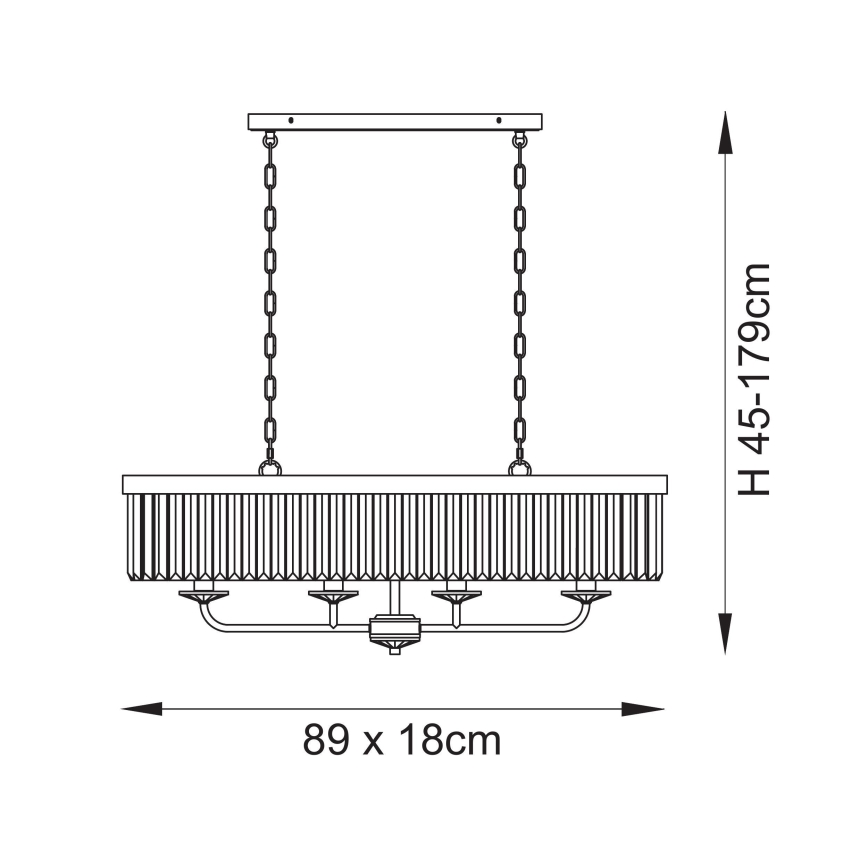Endon 109058 - Lampadario a catena 4xE14/6W/230V cromo lucido