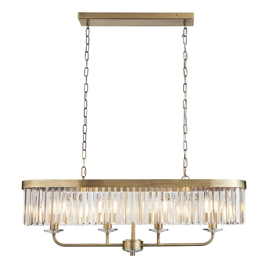 Endon 110539 - Lampadario a catena CHESTERFIELD 4xE14/6W/230V in ottone