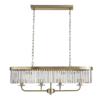 Endon 110539 - Lampadario a catena CHESTERFIELD 4xE14/6W/230V in ottone