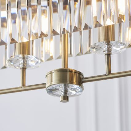 Endon 110539 - Lampadario a catena CHESTERFIELD 4xE14/6W/230V in ottone