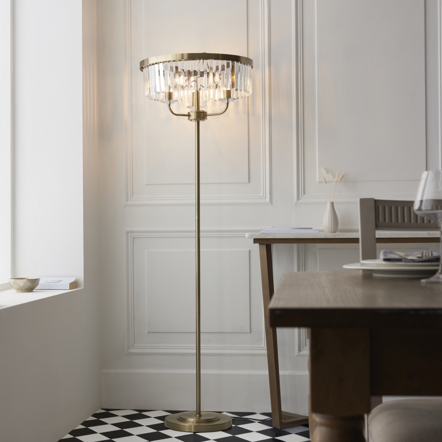 Endon 110644 - Lampada con piedistallo CHESTERFIELD 3xE14/6W/230V ottone