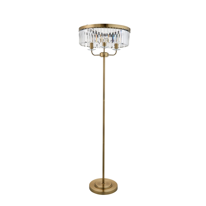 Endon 110644 - Lampada con piedistallo CHESTERFIELD 3xE14/6W/230V ottone