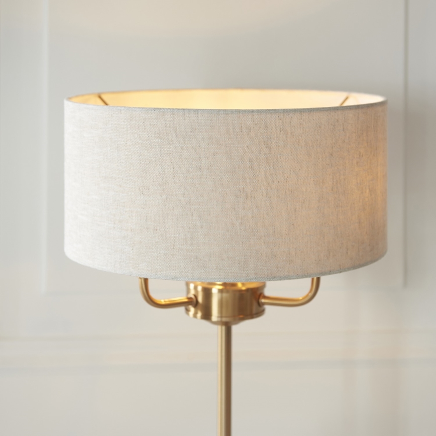 Endon 110721 - Lampada da tavolo HIGHCLERE 3xE14/18W/230V beige/ottone