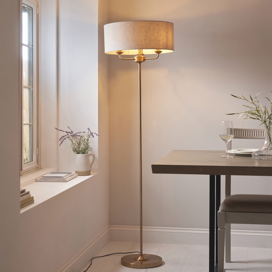 Endon 110724 - Lampada con piedistallo HIGHCLERE 1xE14/40W/230V beige/ottone
