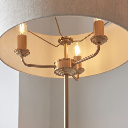 Endon 110724 - Lampada con piedistallo HIGHCLERE 1xE14/40W/230V beige/ottone